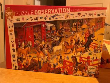 Djeco Puzzel Observatie Paarden - 200 stukjes beschikbaar voor biedingen