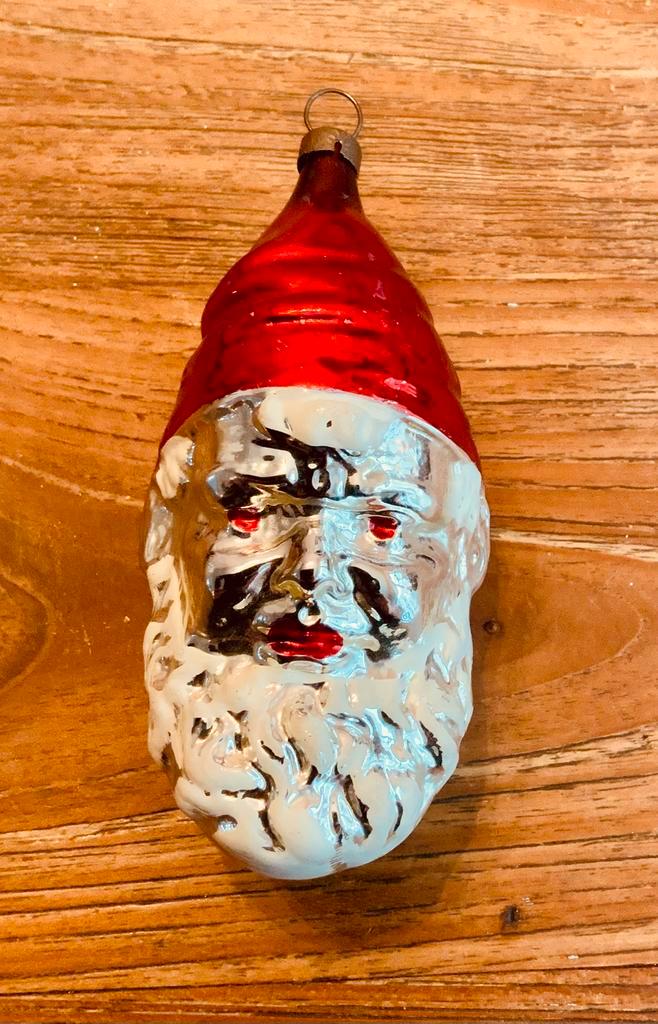 Antieke kerstbal glas kerstman 1930, Antiek en Kunst, Curiosa en Brocante, Ophalen of Verzenden