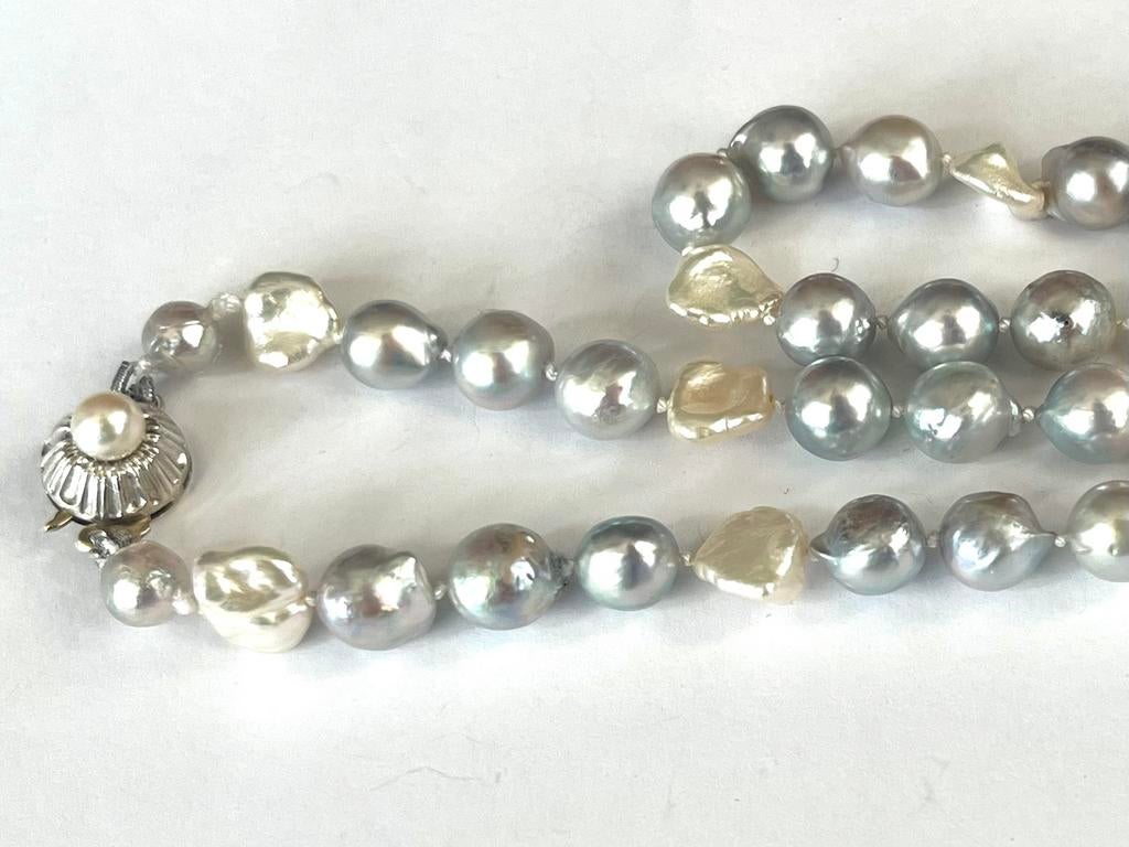 Vintage Akoya en zuidzee parels goud, Wit, Ophalen of Verzenden, Zo goed als nieuw, Met edelsteen