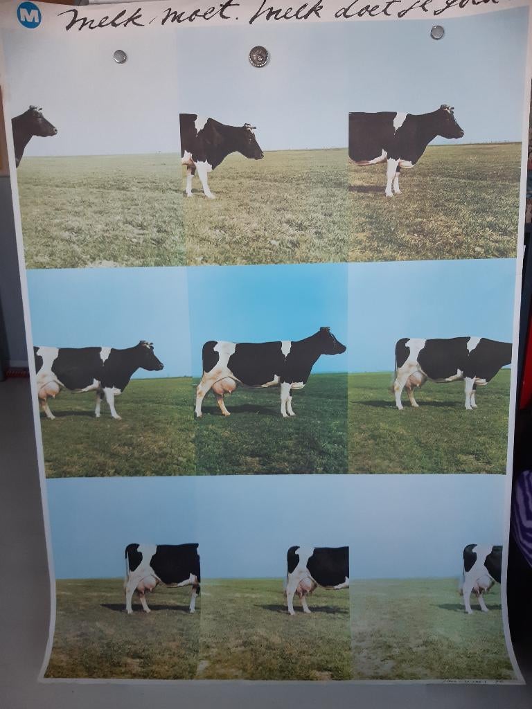 Originele Poster Melk van Jan Cremer Koe, Verzamelen, Verzenden, A1 t/m A3, Reclame, Rechthoekig Staand