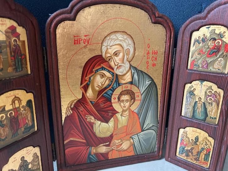 Zeer exclusief uitgave van religieus  Byzantijns drieluik, Antiek en Kunst, Antiek | Religie, Ophalen of Verzenden