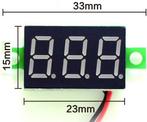 Digitale LED Spanningsmeter Voltmeter DC 2,5 V-32 V (inbouw), Ophalen of Verzenden, Nieuw