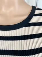H458 Zara Knit maat S=36 gestreepte jurk beige/zwart jurkje, Ophalen of Verzenden, Zo goed als nieuw, Maat 36 (S), Boven de knie