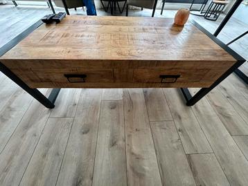 Salontafel hout met staal, 120x60cm beschikbaar voor biedingen