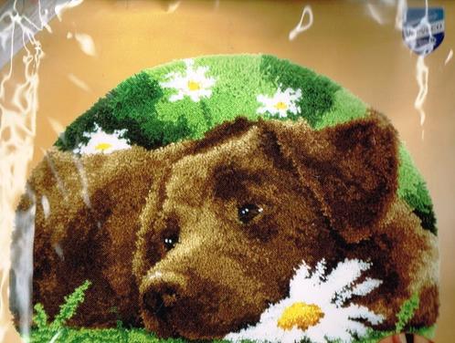 Cado vervaco knooppakket kleedje, bruine labrador, Hobby en Vrije tijd, Borduren en Borduurmachines, Nieuw, Overige typen, Ophalen of Verzenden
