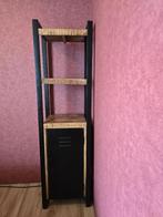 Hoge kast gigameubel, Huis en Inrichting, Ophalen, Mangohout en staal, Met deur(en), 50 tot 100 cm