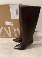 Zara hoge laars met puntige hak, Hoge laarzen, Bruin, Zara, Nieuw