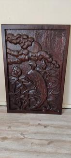 Houtsnijwerk, wandpaneel, Huis en Inrichting, Woonaccessoires | Wanddecoraties, Ophalen, Gebruikt