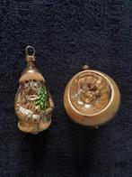 Mooie oude brocante kerstman kerstbal met oude deuk bal., Ophalen of Verzenden, Zo goed als nieuw
