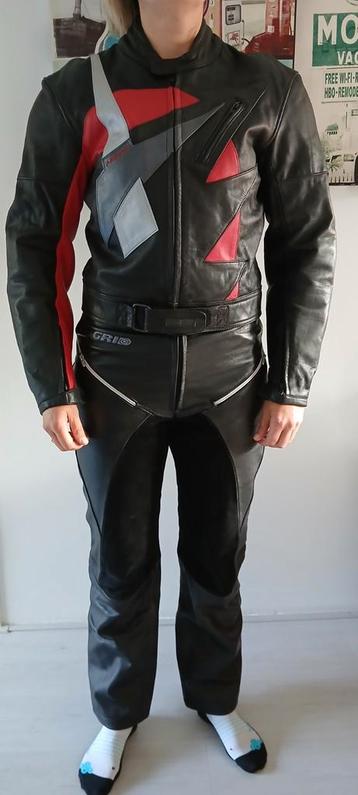 maat 38 / S dames leren motorpak grid broek + motoline jas  beschikbaar voor biedingen