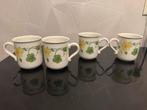 Villeroy & Boch Geranium Vier kopjes cappuccino, Gebruikt, Ophalen of Verzenden, Overige stijlen, Kop(pen) en/of Schotel(s)