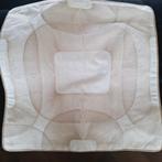 Nieuwe crème beige velvet fluweel geborduurde kussenhoes 1x, Vierkant, Nieuw, Ophalen of Verzenden, X