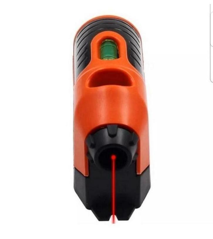 Laser Rechte niveaumeter (oranje) Bieden  Lasergestuurde, Doe-het-zelf en Verbouw, Meetapparatuur, Zo goed als nieuw, Afstand