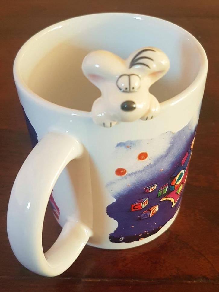 Leuke mok / beker/ drinkbeker van Diddl met leuke tekst zgan, Verzamelen, Diddl, Zo goed als nieuw, Servies, Diddl, Ophalen of Verzenden