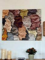 Papieren hoofden op canvas schilderij, Huis en Inrichting, Woonaccessoires | Schilderijen, Tekeningen en Foto's, Ophalen, Gebruikt