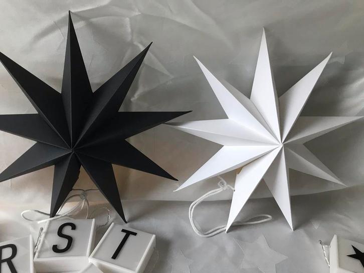 Kerstster kerstdecoratie sterren partij wit en zwart Nieuw, Diversen, Kerst, Nieuw, Ophalen of Verzenden