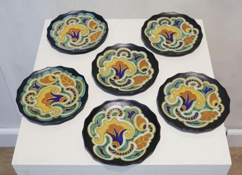 Gouda plateel bordjes Zenith, Antiek en Kunst, Antiek | Keramiek en Aardewerk, Ophalen of Verzenden