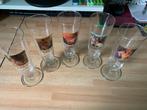 5 Bierglazen met opschrift.................! ZIE TEKST, Ophalen, Zo goed als nieuw, Glas of Glazen, Overige merken