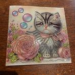 Diamond painting kaart poes 1, Ophalen of Verzenden, Zo goed als nieuw, Overige thema's