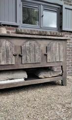 stoere robuuste kast/sidetable./werkbank etc.., Ophalen, 100 tot 150 cm, Eikenhout, Landelijk stoere robuuste rustiek dressoir