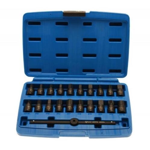 Carterplug Doppenset 3/8" 21 Delig, Auto diversen, Autogereedschap, Nieuw, Verzenden