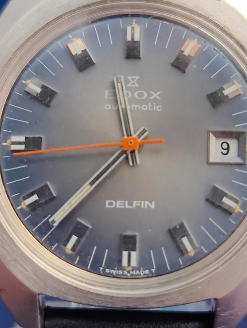 EDOX Delfin Super Waterproof, Sieraden, Tassen en Uiterlijk, Horloges | Heren, Zo goed als nieuw, Overige merken, Staal, Leer