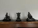 Antieke bronzen beelden - set van 3, Antiek en Kunst, Ophalen
