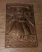 Antieke bronzen wandhanger Maria met kind, Ophalen of Verzenden