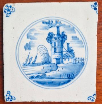 Tegel met een landschapje beschikbaar voor biedingen