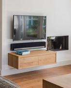 TV meubel zwevend naturel eiken, Minder dan 100 cm, 25 tot 50 cm, 100 tot 150 cm, Modern - industrueel