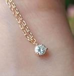 Vergulde zilveren ketting met moissaniet diamant - Nieuw!, Sieraden, Tassen en Uiterlijk, Kettingen, Verzenden, Nieuw, Zilver