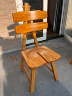 6 Robuuste Eiken Eetkamerstoelen – Oak Brutalist Stijl, Ophalen