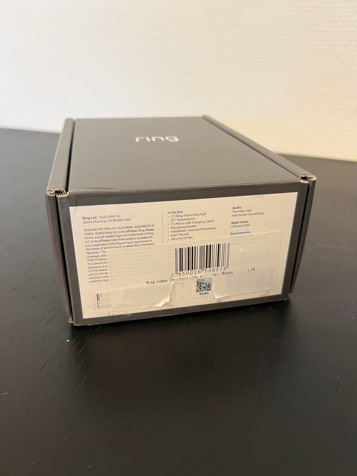 Ring Video Deurbel - Nieuw in doos!, Doe-het-zelf en Verbouw, Alarmsystemen, Nieuw, Detector, Sensor of Melder, Beweging, Draadloos