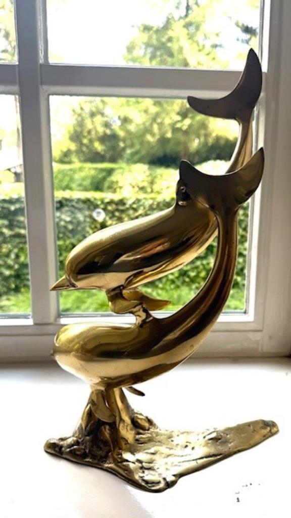 Koperen Dolfijnen 40x27x17cm - Decoratie €32,50, Antiek en Kunst, Antiek | Koper en Brons, Koper, Ophalen