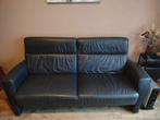 Te koop Antraciet grijze leren bank, Huis en Inrichting, Banken | Bankstellen, Ophalen of Verzenden