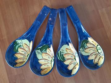 Set van 4 handbeschilderde Spaanse onderzetlepels. beschikbaar voor biedingen
