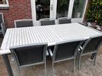 Tuintafel met 6 stoelen, Tuin en Terras, Tuinsets en Loungesets, Ophalen, Overige materialen, Gebruikt, Eettafel