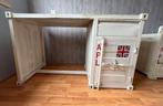 Stoer industrieel bureau en nachtkastje - containerlook, Huis en Inrichting, Bureaus, Ophalen, Gebruikt, Bureau