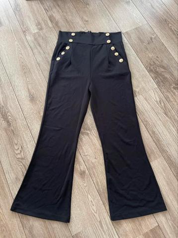 Pescara zwarte flared stretch broek maat L beschikbaar voor biedingen