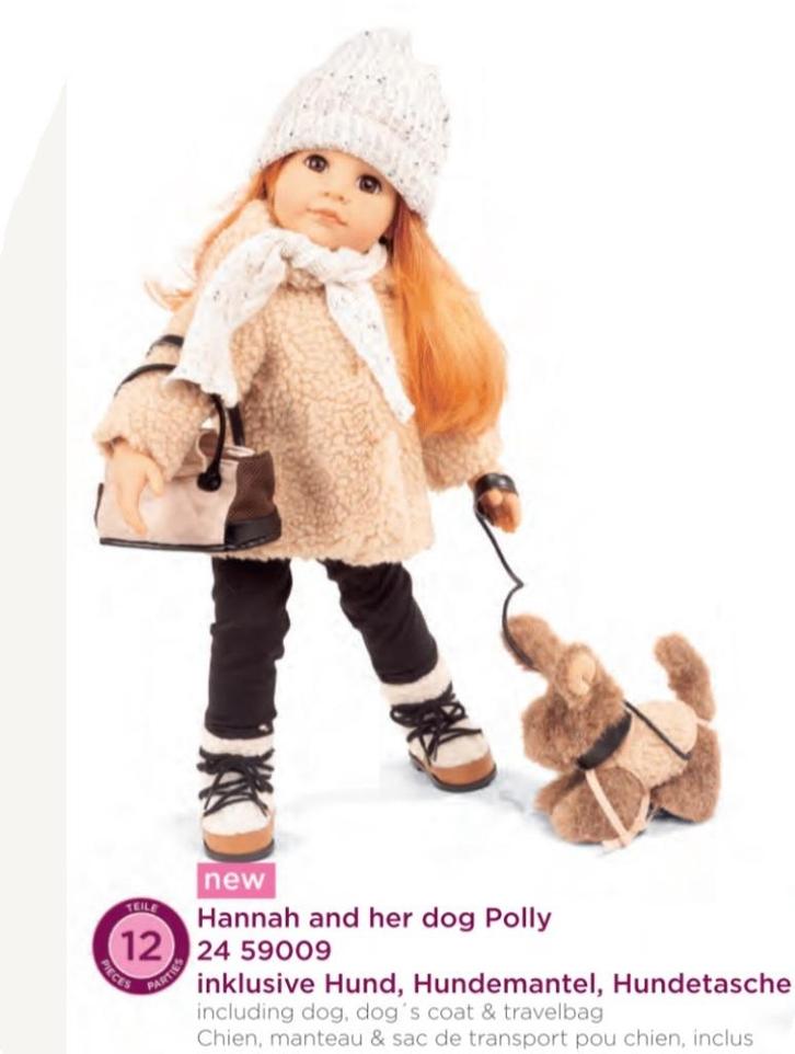 Götz Goetz Hannah met hond 2024. Nu met korting., Verzamelen, Poppen, Nieuw, Pop, Ophalen of Verzenden
