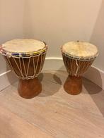 Djembe’s uitstekende staat 26 cm en 24 cm hoog, Muziek en Instrumenten, Percussie, Ophalen, Zo goed als nieuw, Trommel