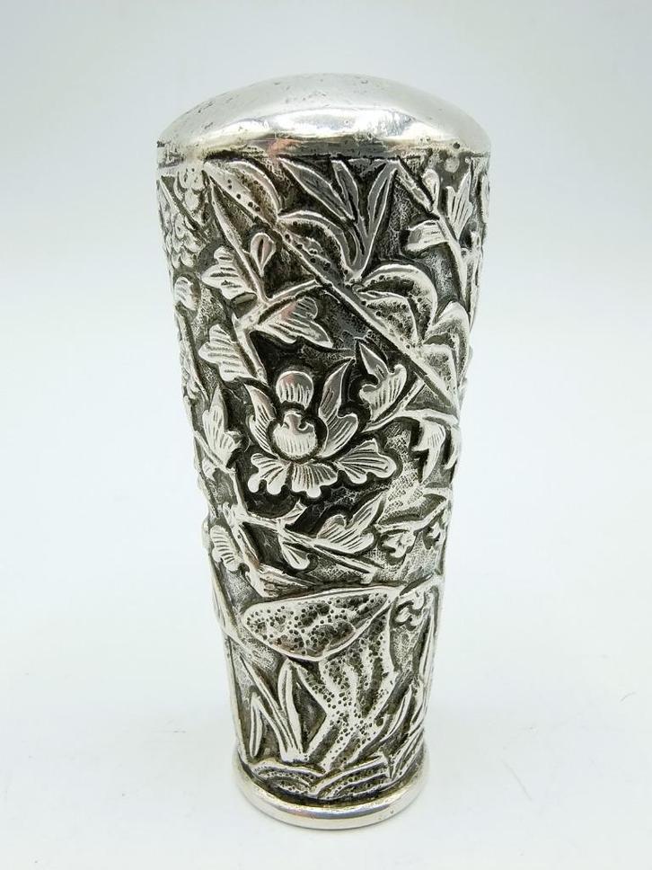 Zilveren mesheft, oosters decor., Antiek en Kunst, Antiek | Goud en Zilver, Zilver, Verzenden