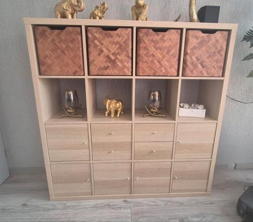 Ikea kallax 4x4 nieuwstaat incl 12 inzetten, Huis en Inrichting, Kasten | Overige, Zo goed als nieuw, Ophalen