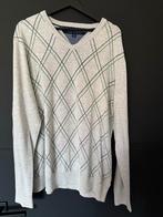 Tommy Hilfiger XL Trui V-hals Grijs Ruit, Verzenden, Tommy Hilfiger, Maat 56/58 (XL), Zo goed als nieuw
