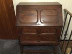 Mooi houten secretaire met klep en 2 lades, Ophalen, Zo goed als nieuw, Antiek