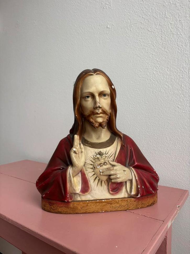 Jezusbeeld – J. Domanisse (déposé), Antiek en Kunst, Antiek | Religie, Ophalen of Verzenden