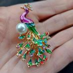 mooie sierlijke pauw met strass, Overige materialen, 4 tot 7 cm, Verzenden, Nieuw