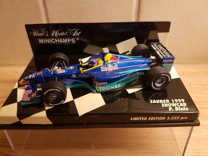 F1 sauber Petronas c18 Pedro diniz showcar 1999, Hobby en Vrije tijd, Modelauto's | 1:43, Zo goed als nieuw, Auto, MiniChamps