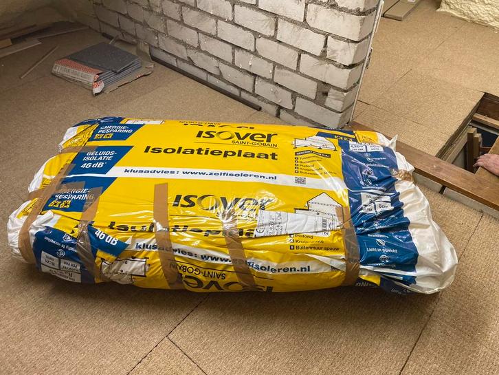 Isover glaswol Isolatieplaat  08 cm dik 2,15 Rd, Doe-het-zelf en Verbouw, Isolatie en Afdichting, Zo goed als nieuw, Vloerisolatie
