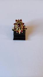 Oude gouden entourage ring Granaat, 18 krt, Verzenden, Goud, Ring, Met edelsteen